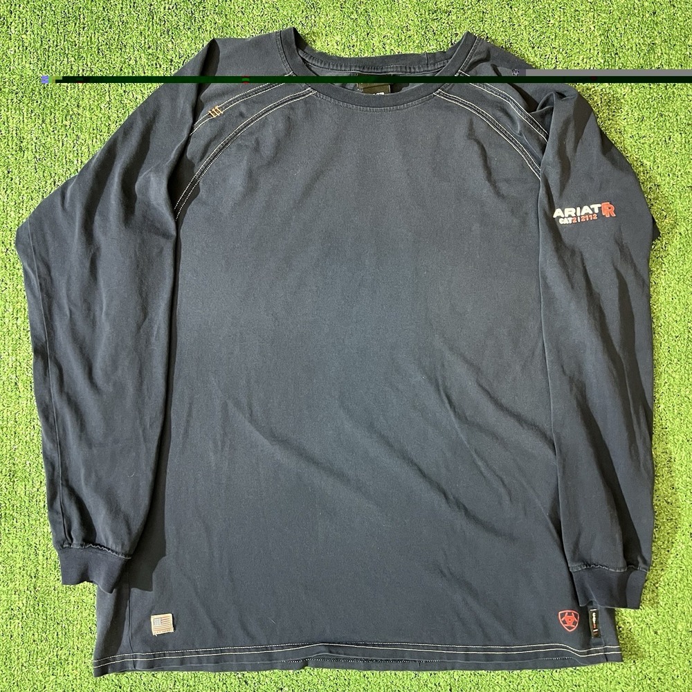 Ariat Men Navy XXL FR CAT2 Crew Long Sleeve T-Shirt Fire Resistant Work Wear